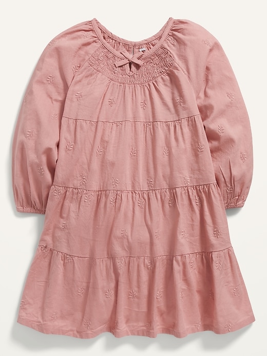 View large product image 1 of 2. Embroidered Tie-Neck Swing Dress for Toddler Girls