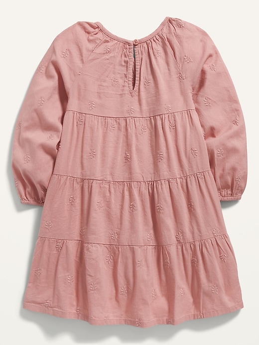 View large product image 2 of 2. Embroidered Tie-Neck Swing Dress for Toddler Girls