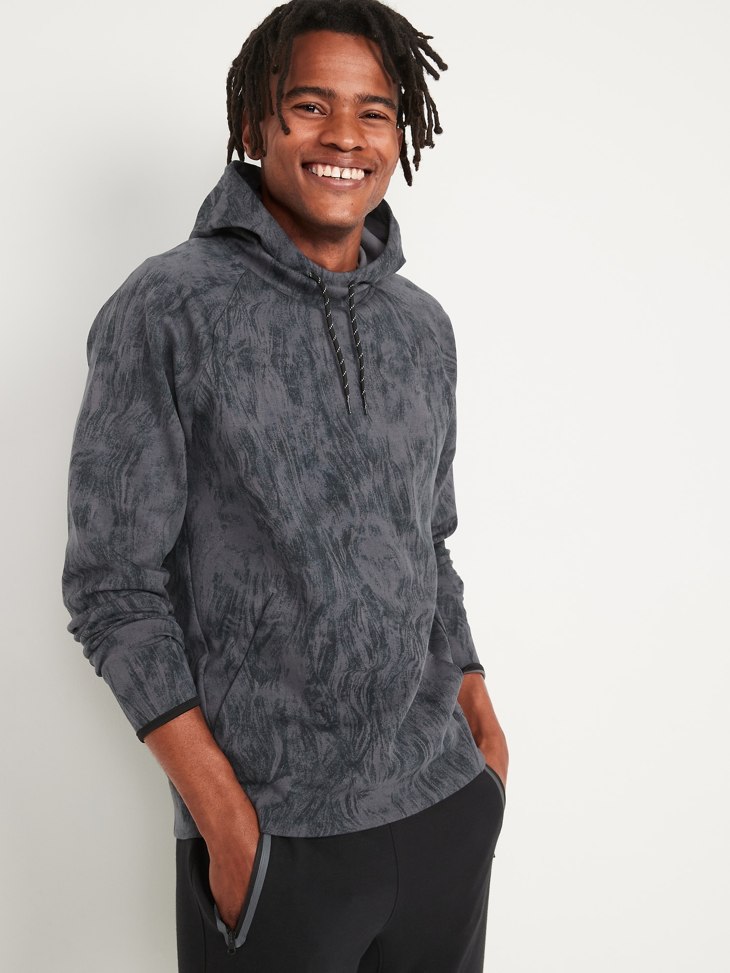 dynamic fleece pullover hoodie for men