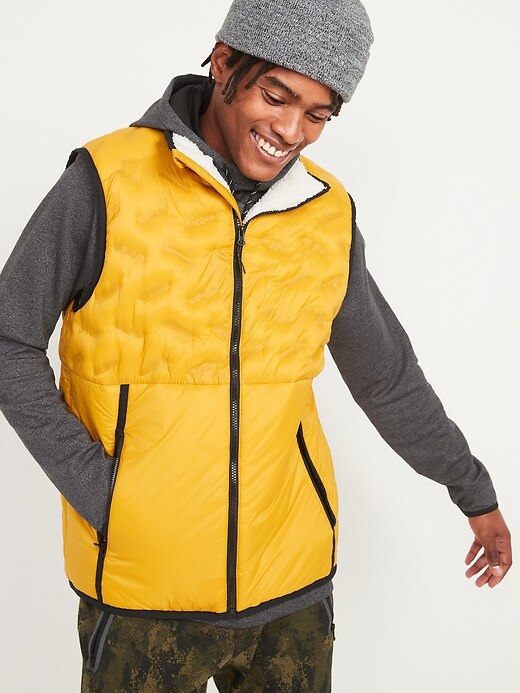 View large product image 1 of 1. Water-Resistant Sherpa-Lined Puffer Vest