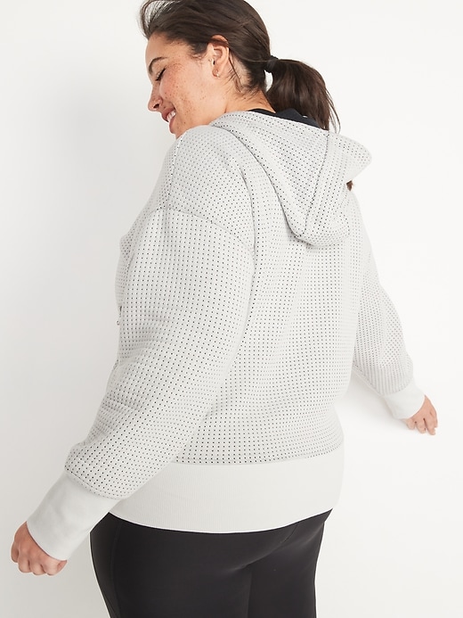 Image number 8 showing, Dynamic Fleece Textured Jacquard Zip Hoodie for Women