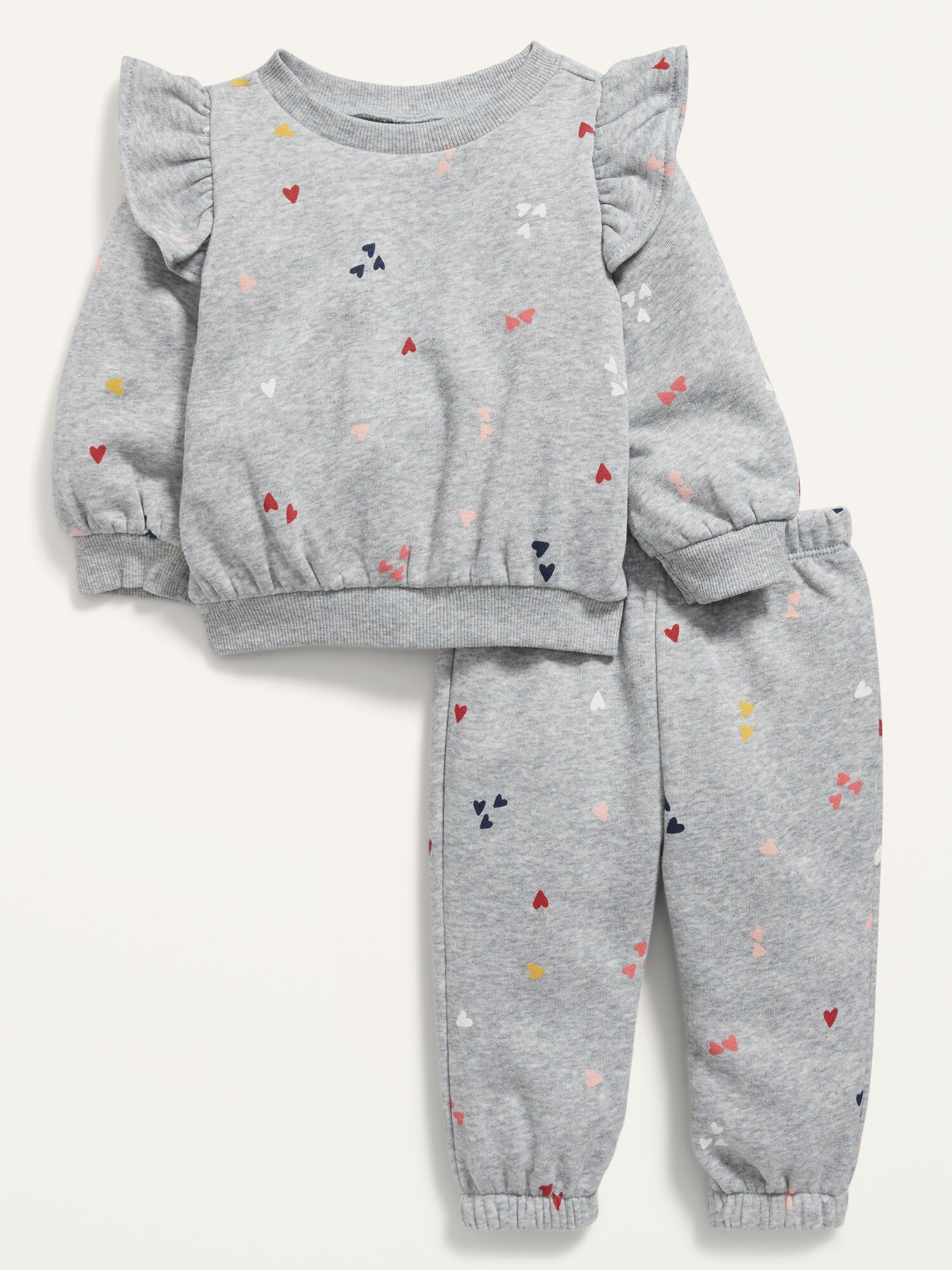 Ruffle-Trim Fleece Sweatshirt and Leggings Set for Baby