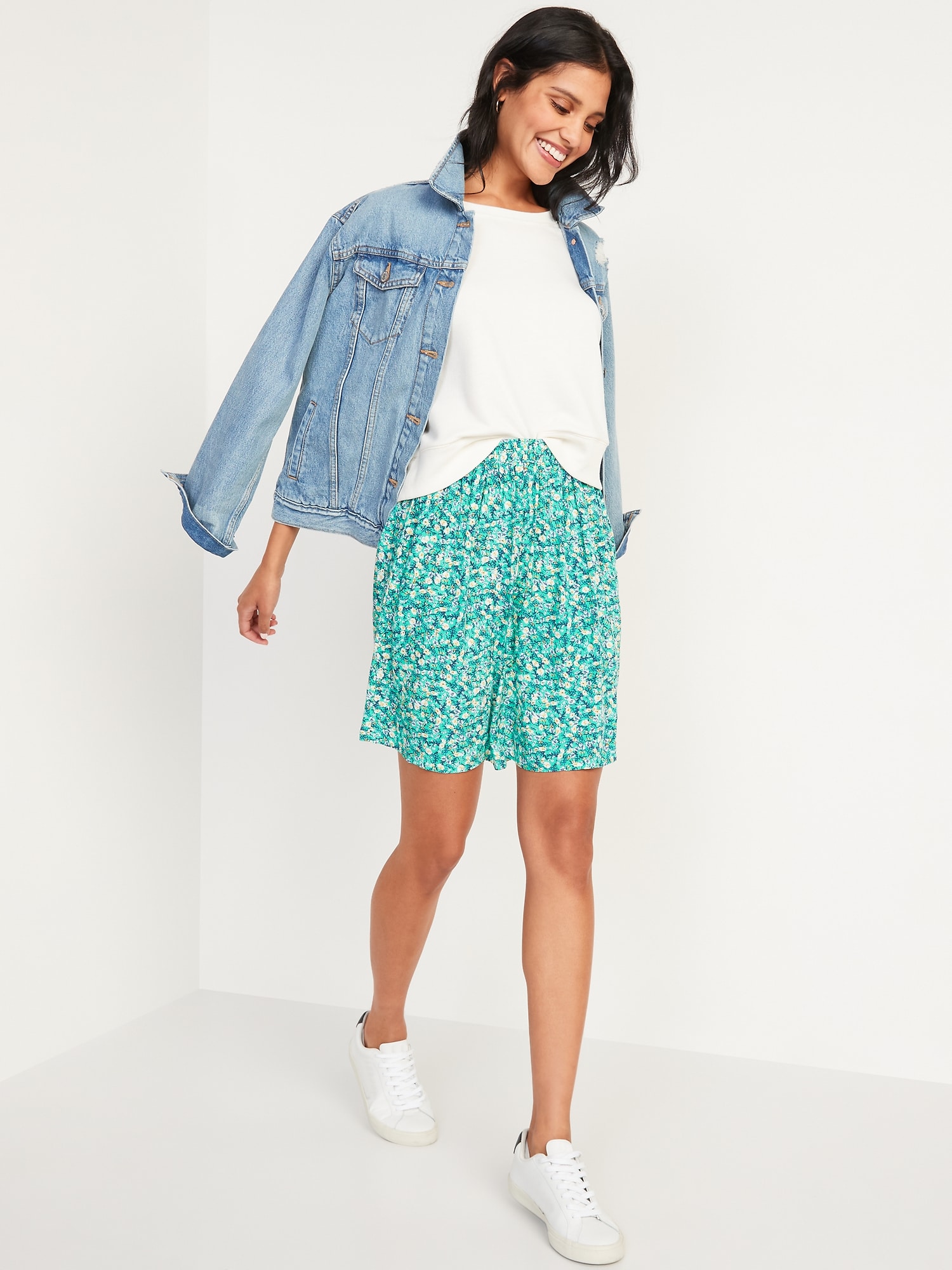 Navy floral print mini sale skirt