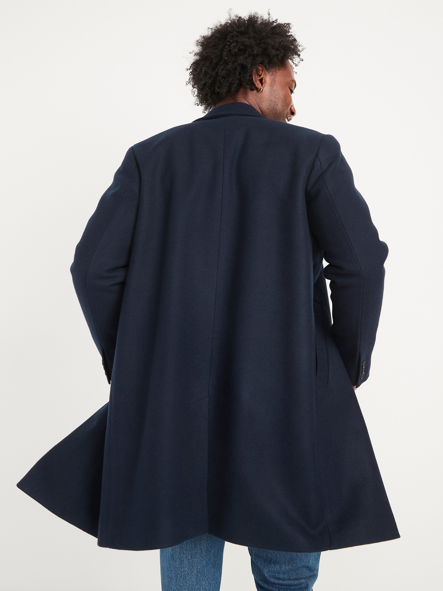 Navy shop oversized coat