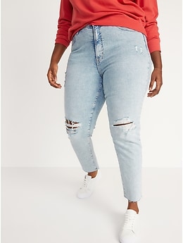 High-Waisted O.G. Straight Ripped Ankle Jeans for Women