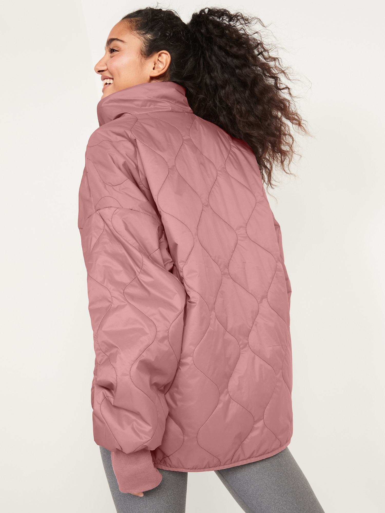 old navy quilted bomber jacket