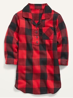Matching Plaid Flannel Nightgown for Toddler Girls & Baby