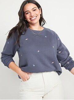 Vintage Crew-Neck Sweatshirt for Women