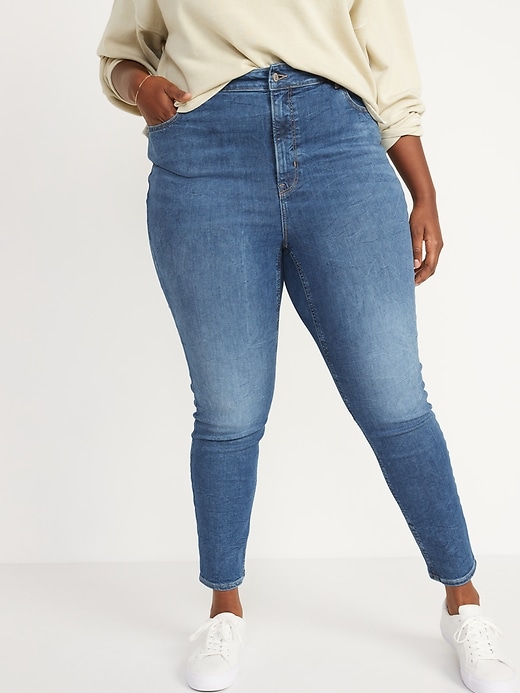 Entyinea Jeans For Women, Casual Plus Size Skinny Jeans Stretchy Denim  Pants Blue L 