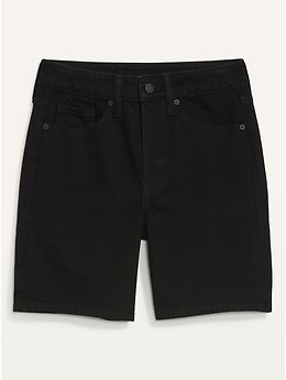 High-Waisted O.G. Straight Black Jean Shorts for Women -- 5-inch inseam