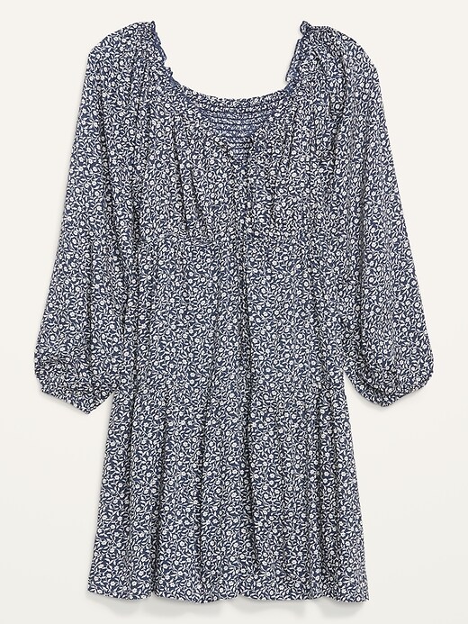 Old Navy - Long-Sleeve Floral-Print Poet Mini Swing Dress for Women