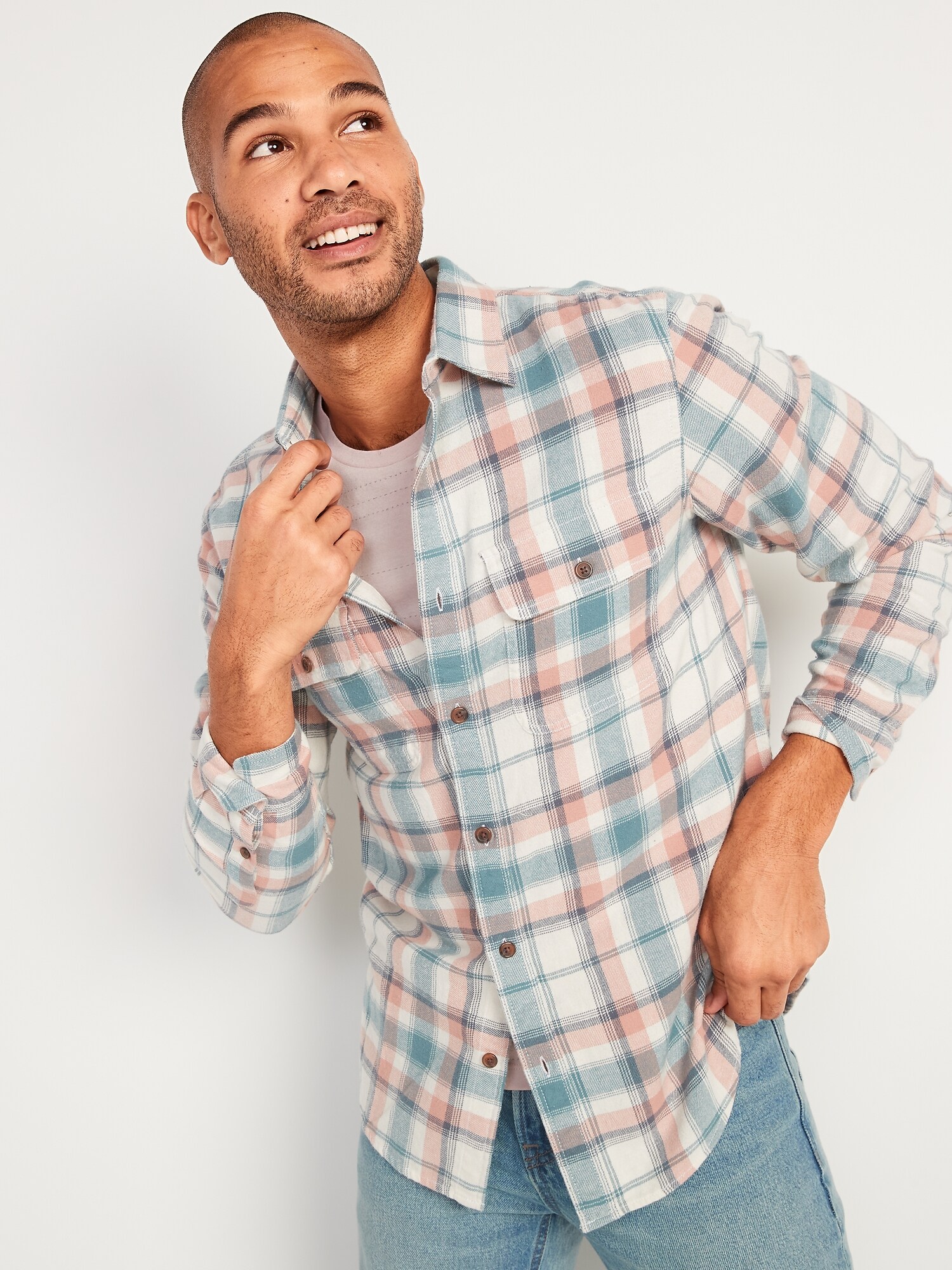 RegularFit Plaid Flannel Shirt for Men Old Navy
