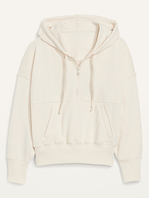 Image number 4 showing, Loose Cropped Quarter-Zip Hoodie for Women