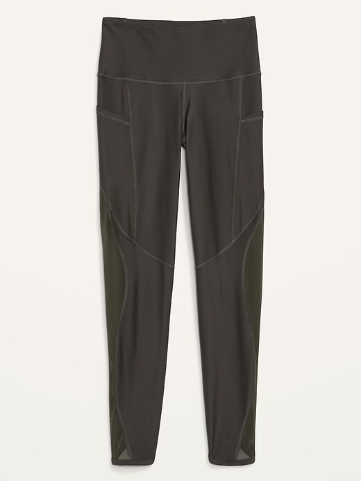 Image number 4 showing, High-Waisted PowerSoft Mesh-Paneled 7/8-Length Compression Leggings for Women