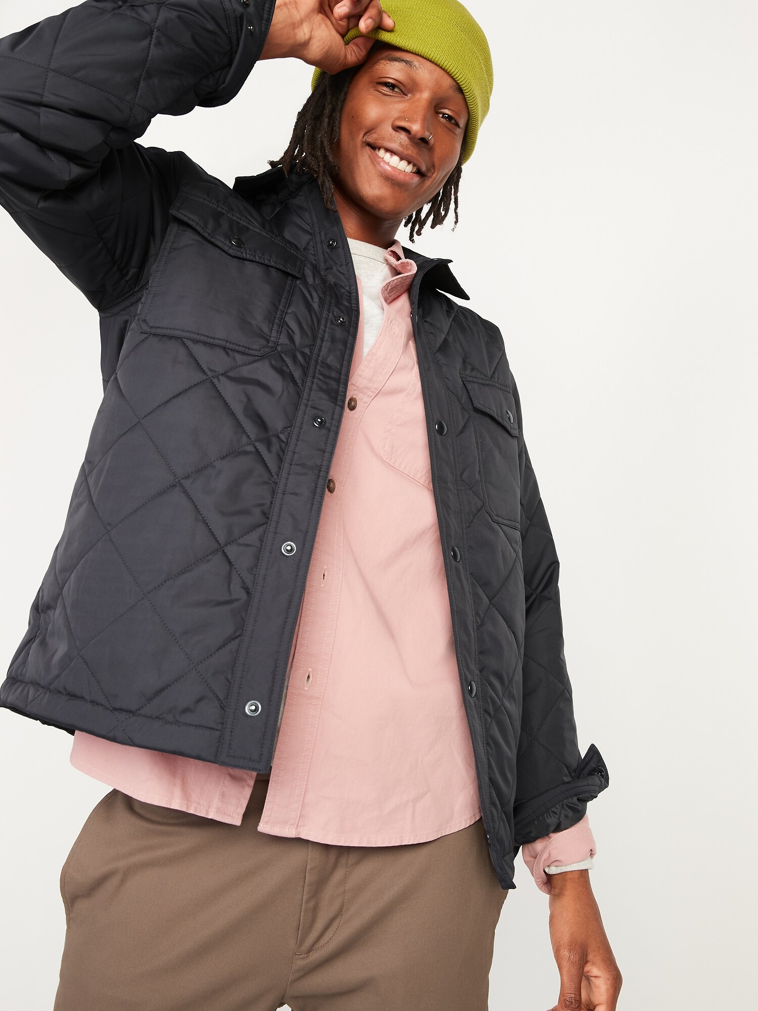 old navy quilted jacket mens