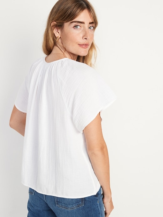 Flutter-Sleeve Embroidered Swing Blouse for Women | Old Navy