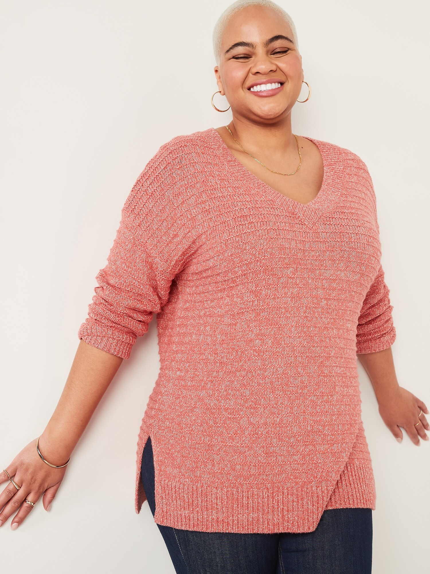 old navy textured v neck sweater tunic