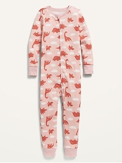Unisex 1-Way-Zip Printed One-Piece Pajamas for Toddler & Baby