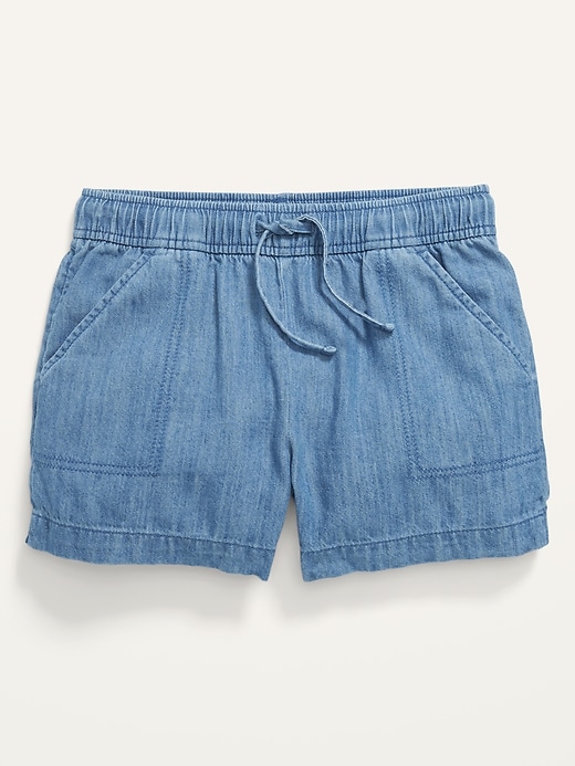 View large product image 1 of 3. Pull-On Chambray Utility Shorts for Girls