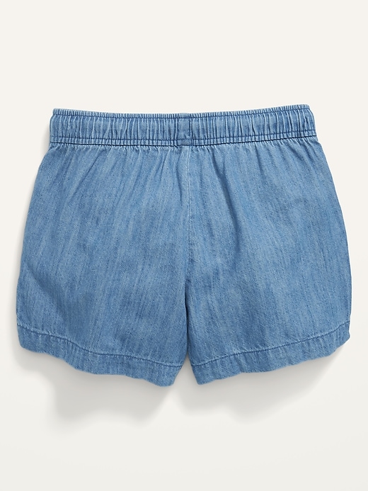 View large product image 2 of 3. Pull-On Chambray Utility Shorts for Girls