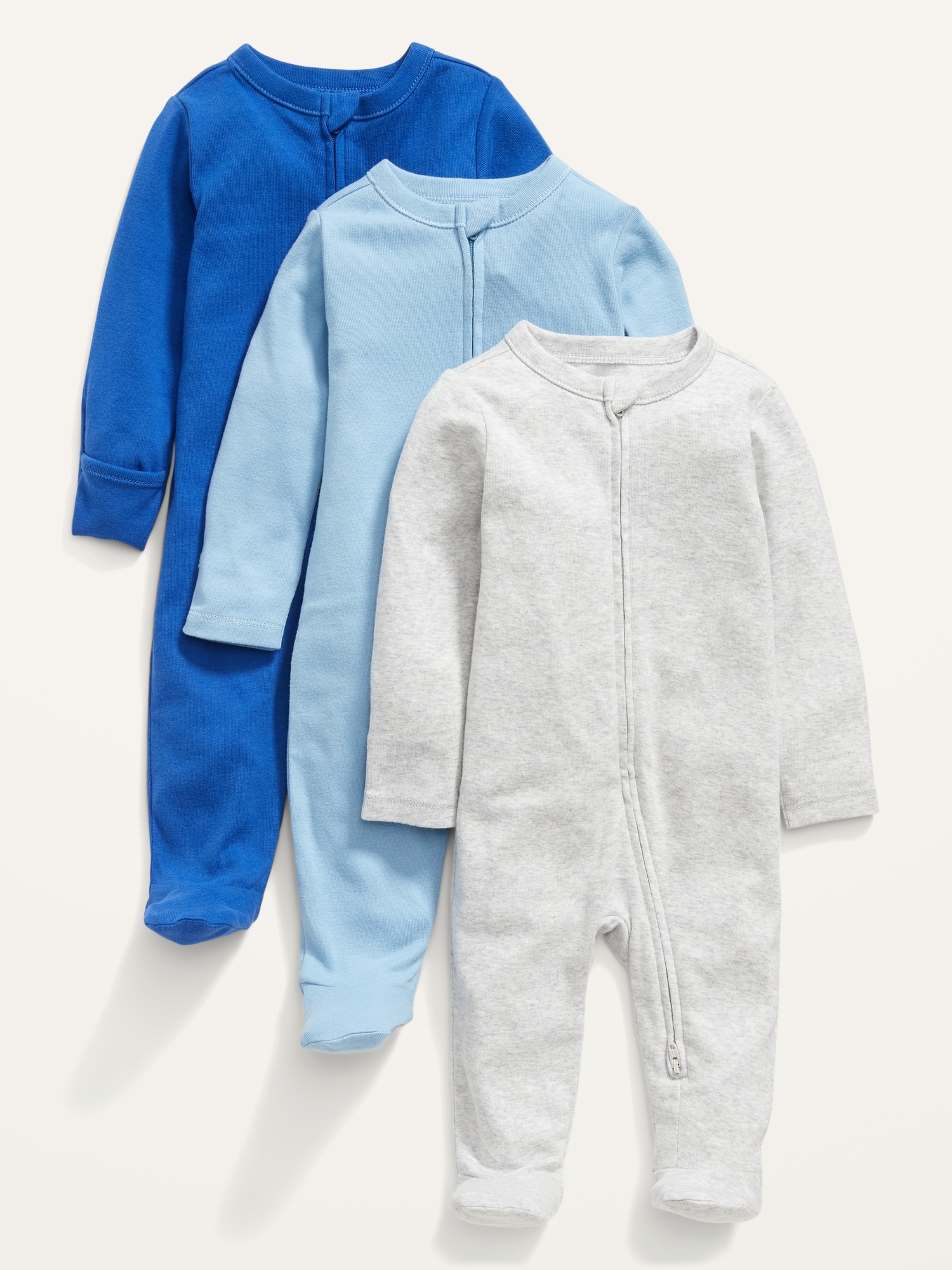 Unisex 1 Way Zip Sleep Play One Piece 3 Pack For Baby Old Navy