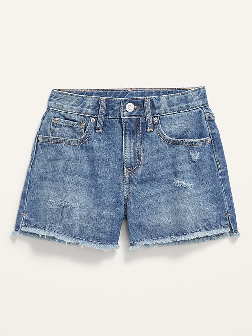 Old Navy High-Waisted Sky-Hi Ripped Jean Shorts for Girls. 1