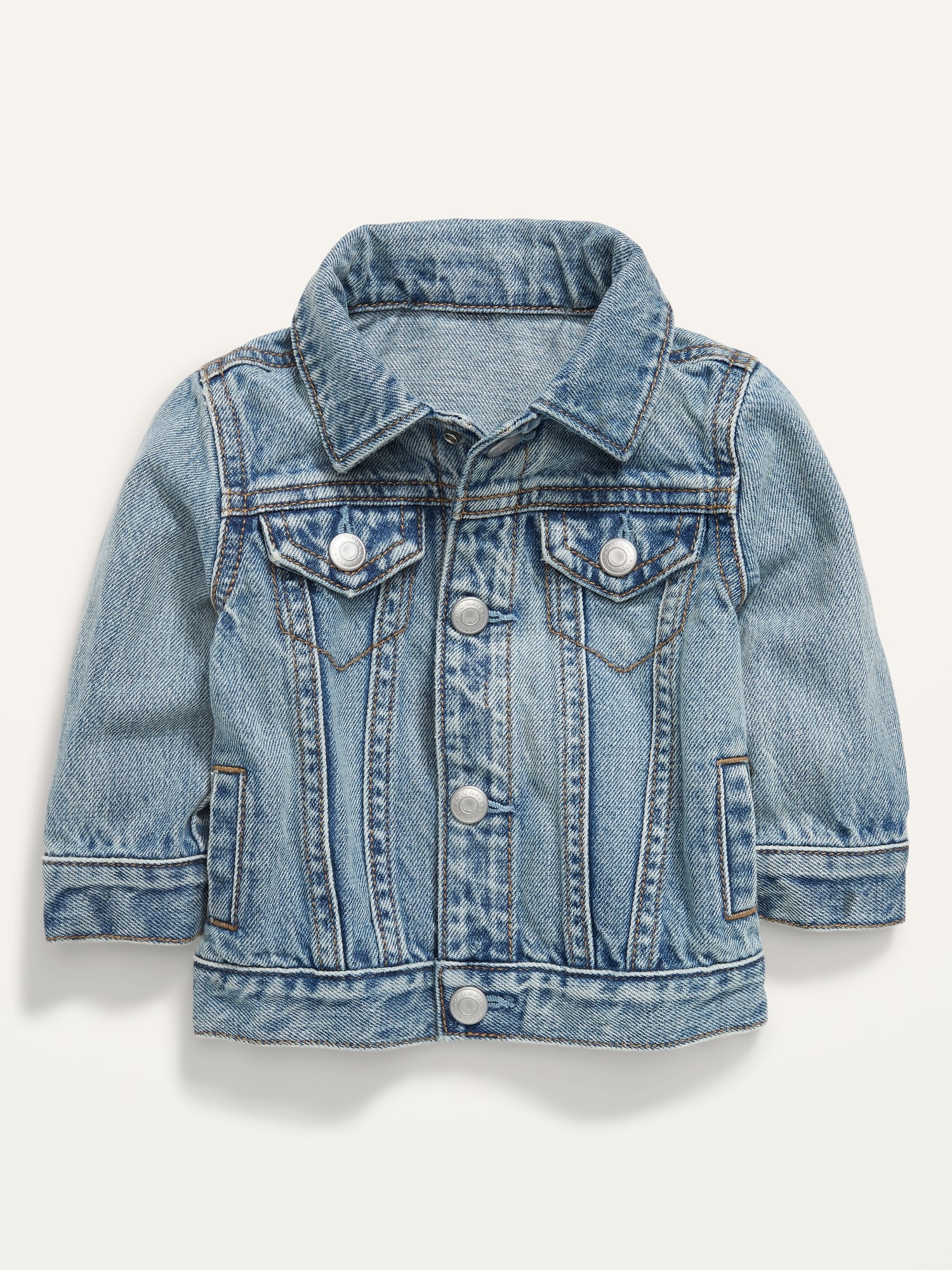 Old Navy Unisex Light-Wash Jean Jacket for Baby blue. 1