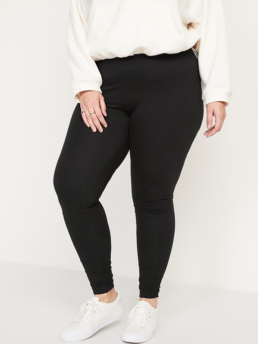 Image number 7 showing, High-Waisted Ruched Ankle-Length Leggings for Women