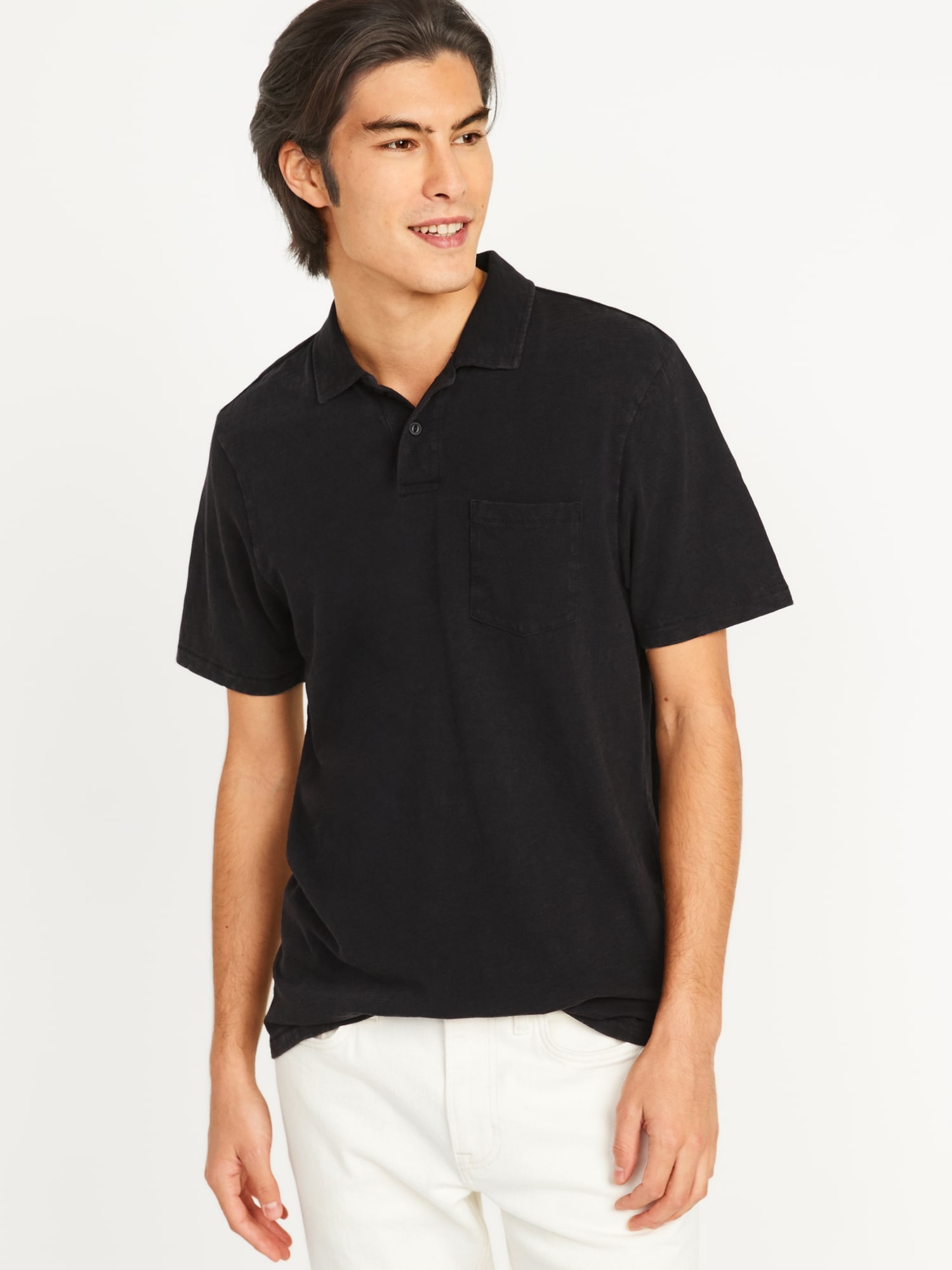 old navy mens black polo shirt