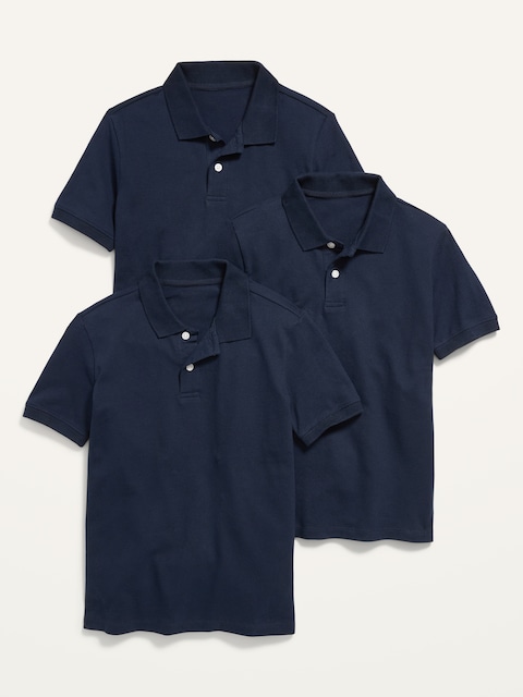 Polo d’uniforme en piqué à extensibilité intégré pour Garçon