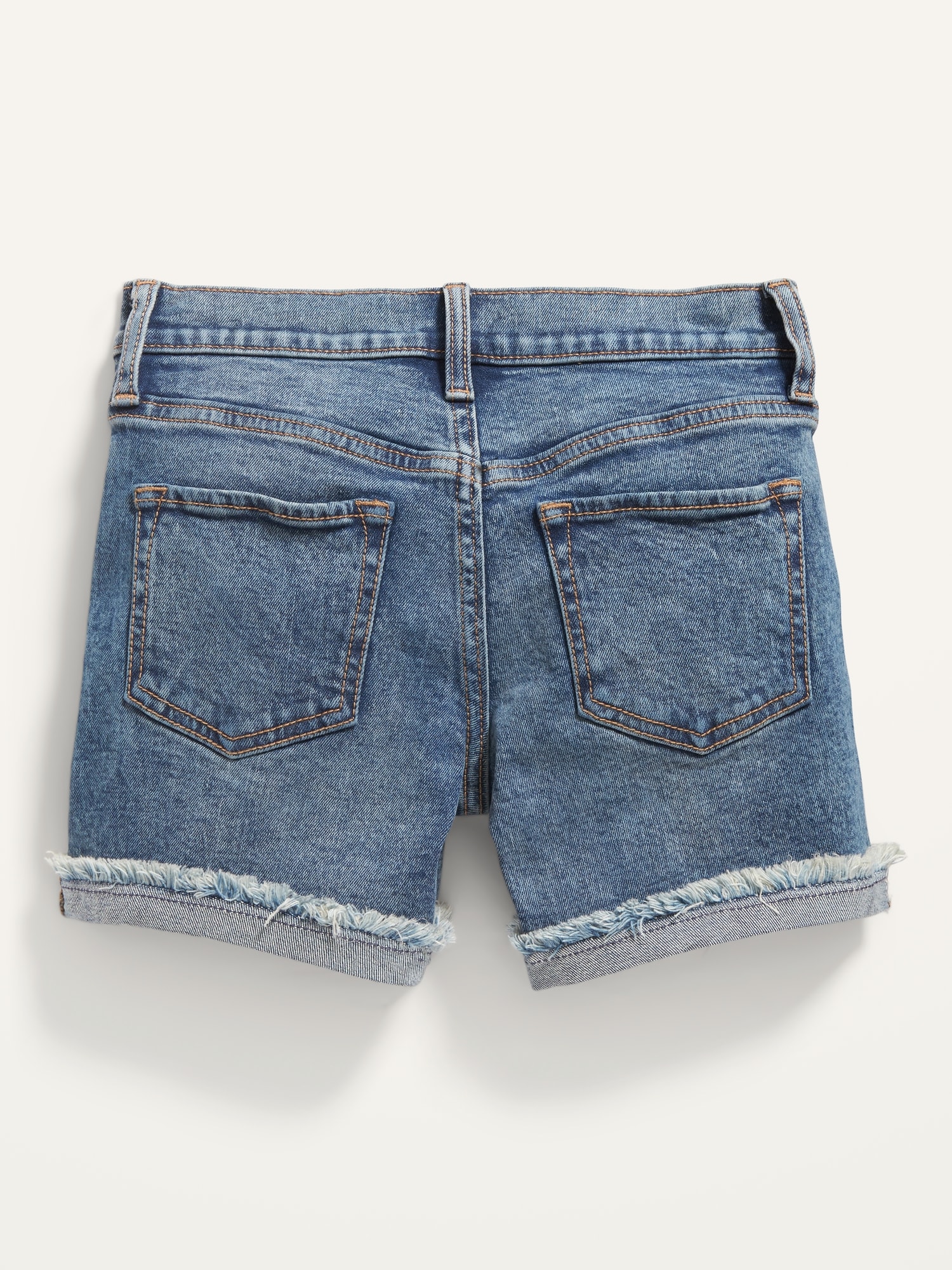 High-Waisted Frayed-Hem Jean Midi Shorts for Girls | Old Navy