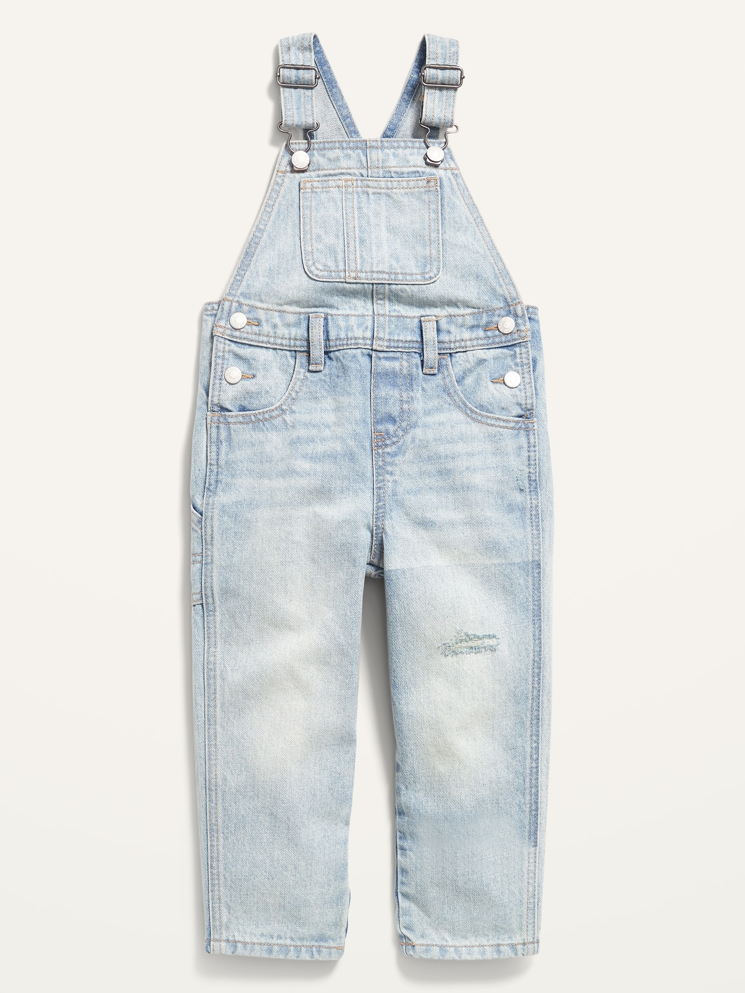 Unisex Distressed Light-Wash Jean Overalls for Toddler | Old Navy
