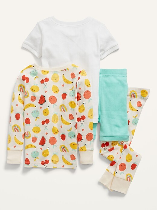 Unisex Graphic 4-Piece Pajama Set for Toddler & Baby