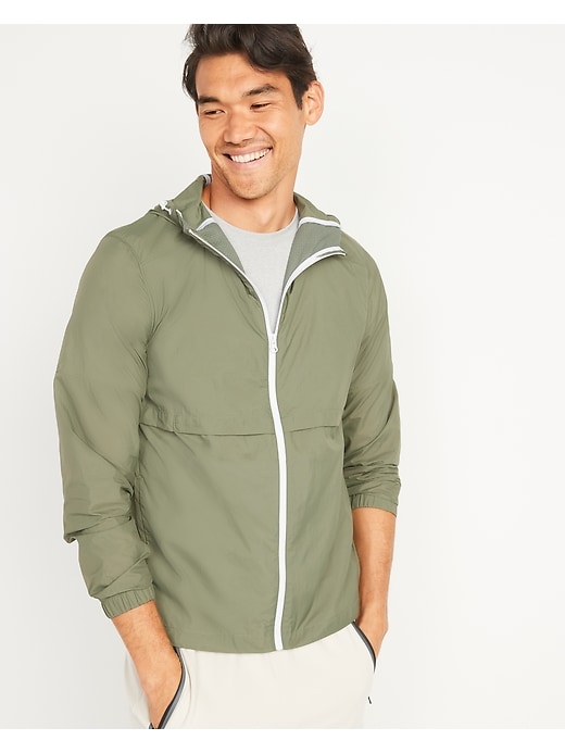 Old Navy Packable Hooded Ripstop Windbreaker Jacket for Men. 1