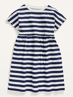 Short-Sleeve Printed Swing Jersey-Knit Dress for Girls