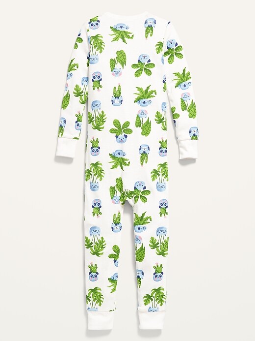 Unisex 1-Way-Zip Printed Pajama One-Piece for Toddler & Baby
