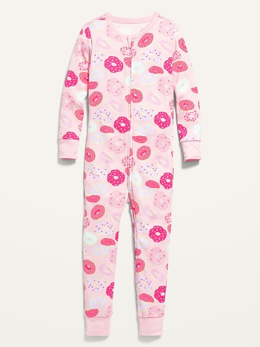 View large product image 1 of 1. Unisex 1-Way-Zip Printed Pajama One-Piece for Toddler & Baby