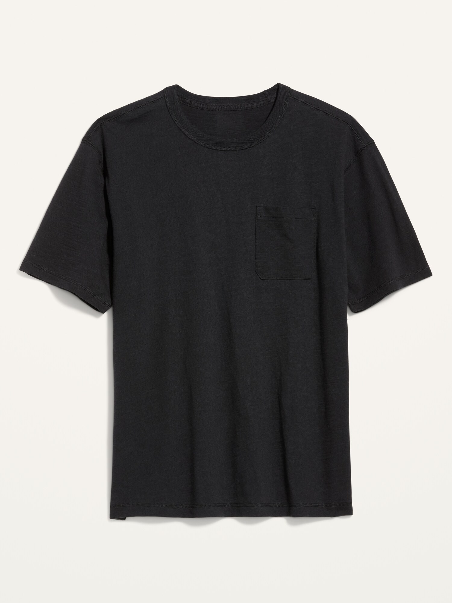 Old Navy Slub-Knit Workwear-Pocket Gender-Neutral T-Shirt For Adults Black Jack Regular Size L
