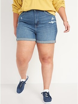 Higher High-Waisted O.G. Straight Jean Shorts for Women -- 3-inch inseam