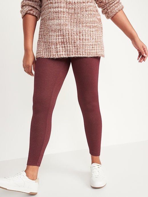 High-Waisted Sparkle-Knit Ankle Leggings for Women