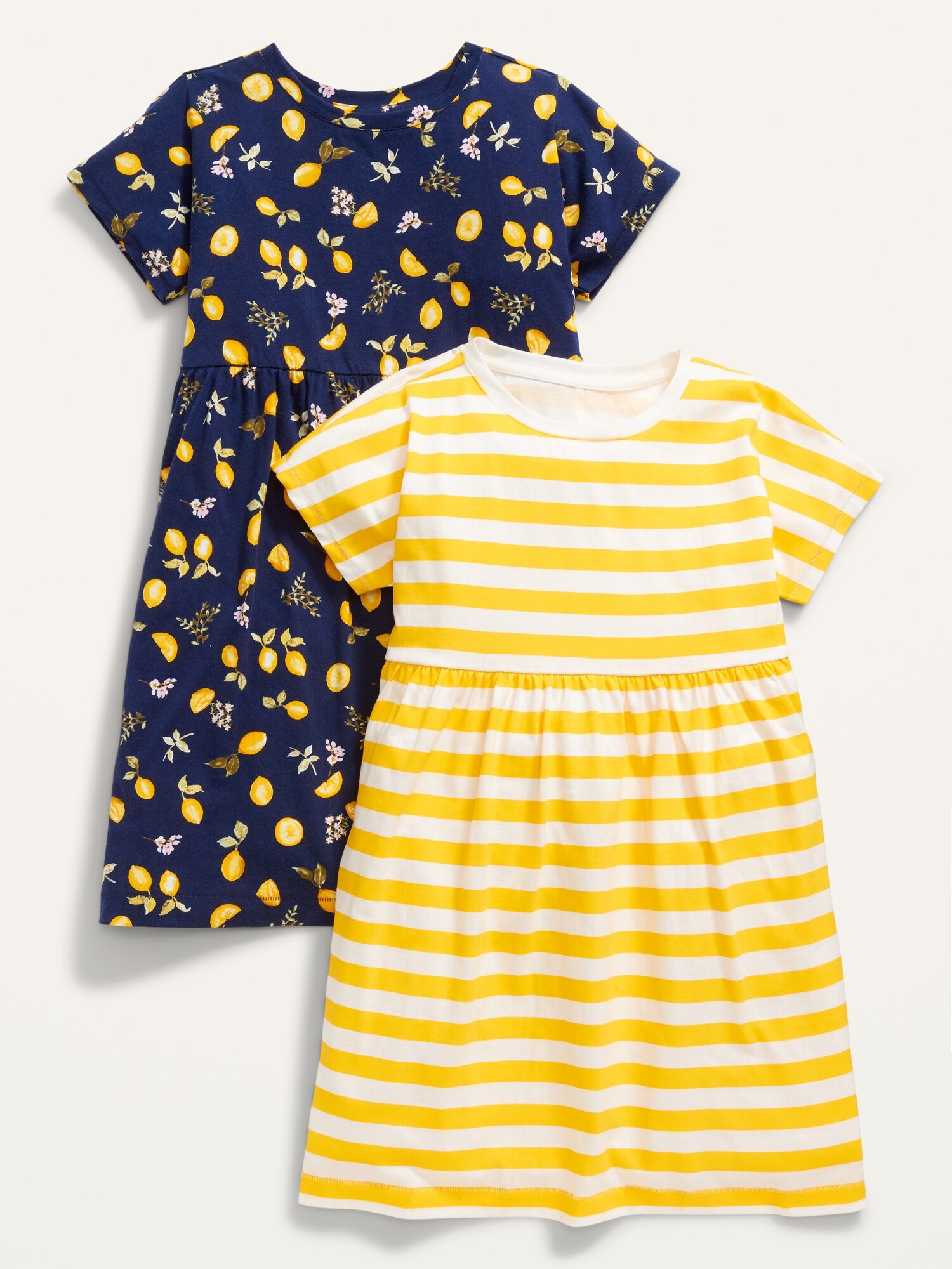 Short-Sleeve Printed Swing Jersey-Knit Dress 2-Pack for Girls | Old Navy