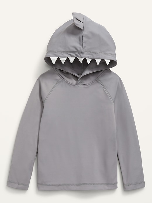 Haut de maillot anti-UV unisexe à capuchon et à manches longues à motif de requin pour Tout-petit