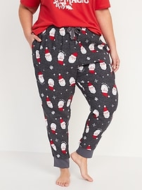 Pantalon de pyjama de style jogging en flanelle à imprimé pour Femme