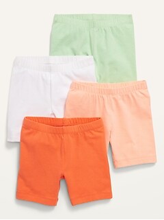 Jersey-Knit Biker Shorts 4-Pack for Toddler Girls
