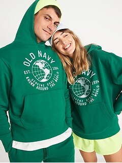 Gender-Neutral Logo-Graphic Pullover Hoodie for Adults