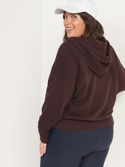 Image number 4 showing, Loose Cropped Quarter-Zip Hoodie for Women