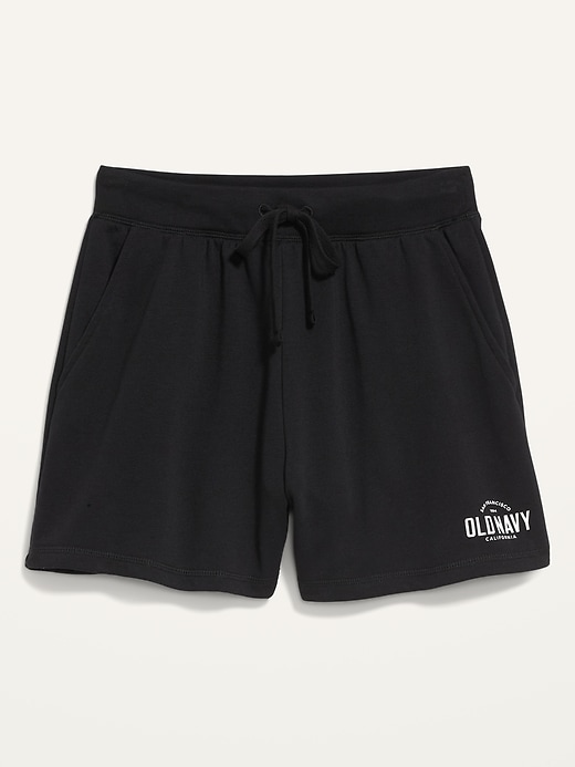 Image number 4 showing, Extra High-Waisted Vintage Logo-Graphic Sweat Shorts -- 3-inch inseam