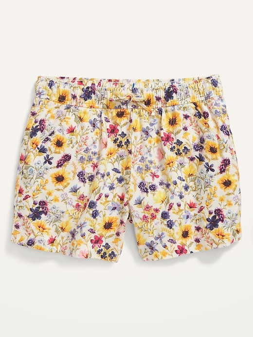 View large product image 1 of 2. Linen-Blend Printed Drawstring Shorts for Girls