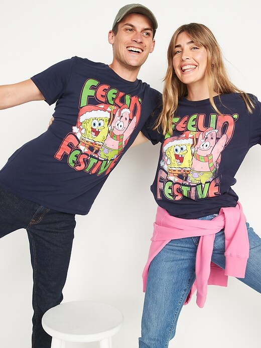 Spongebob Squarepants™ Feelin Festive Gender Neutral T Shirt For Adults Old Navy 