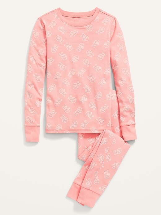 View large product image 1 of 1. Gender-Neutral Snug-Fit Printed Pajama Set for Kids